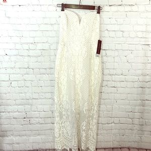 Shona Joy Lace Bustier Midi Dress